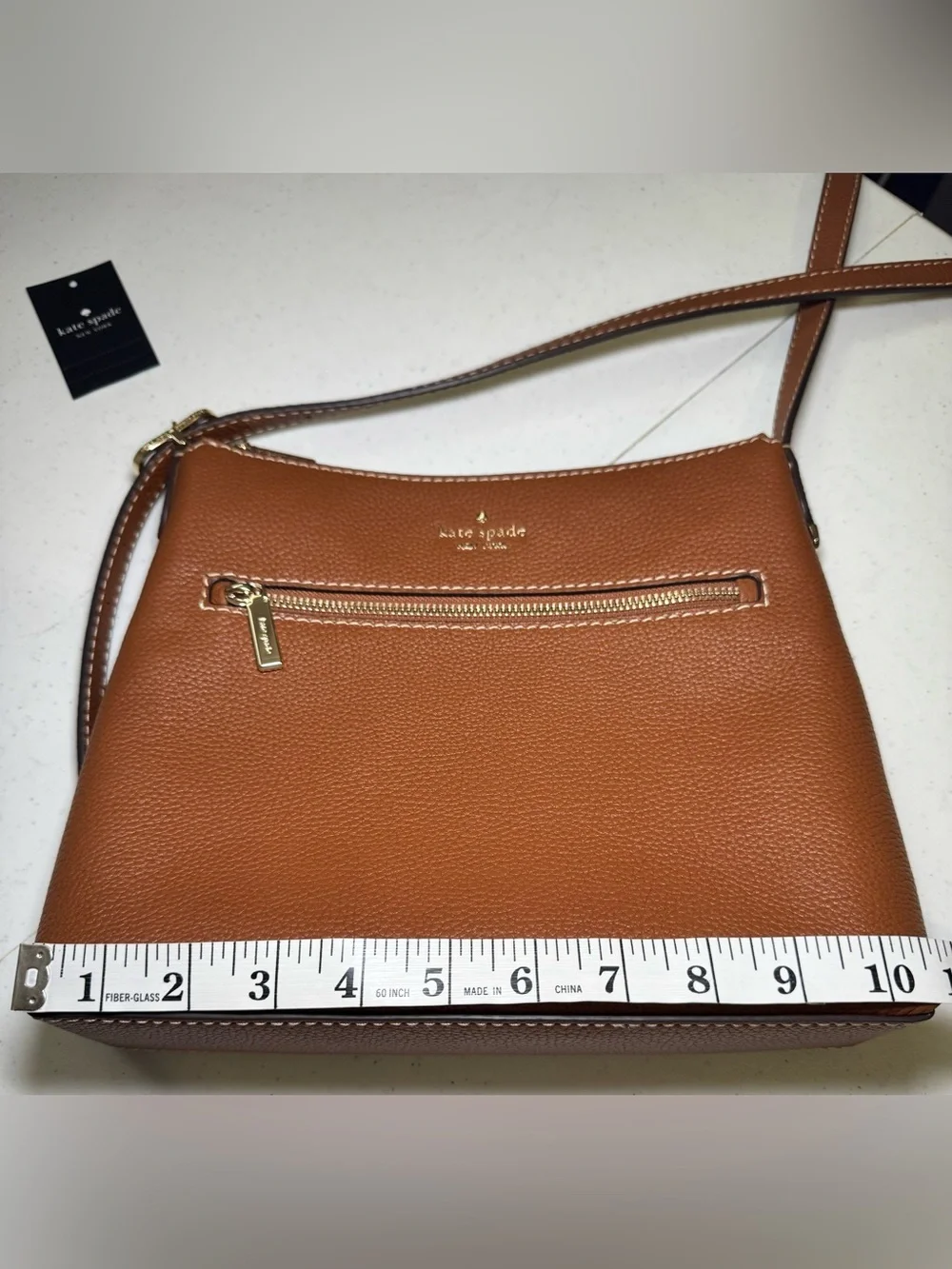 Kate Spade Brown Pebble Leather Crossbody Bag Purse NWT adjustable strap